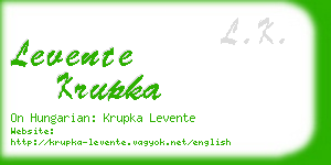 levente krupka business card